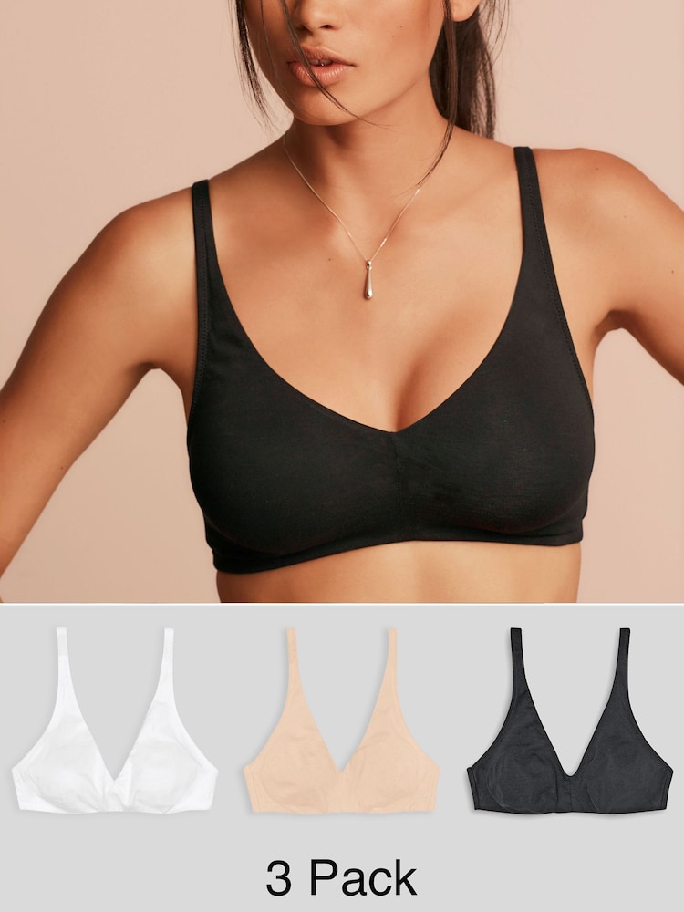 Черная/белый/пастельная роза телесный - Бюстгальтеры Ultimate Comfort из хлопковой смеси 3 в упаковке - Image 1 of 13