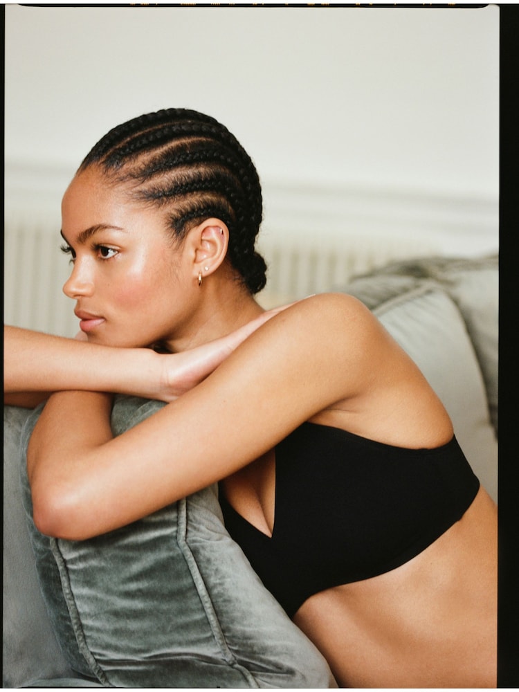 Black/White/Pastel Rose Nude Non Pad Non Wire Cotton Blend Ultimate Comfort Bras 3 Pack - Image 7 of 13