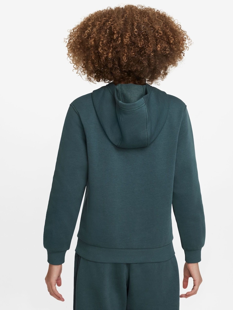 Nike Green Club Fleece Overhead Hoodie - Image 2 of 3