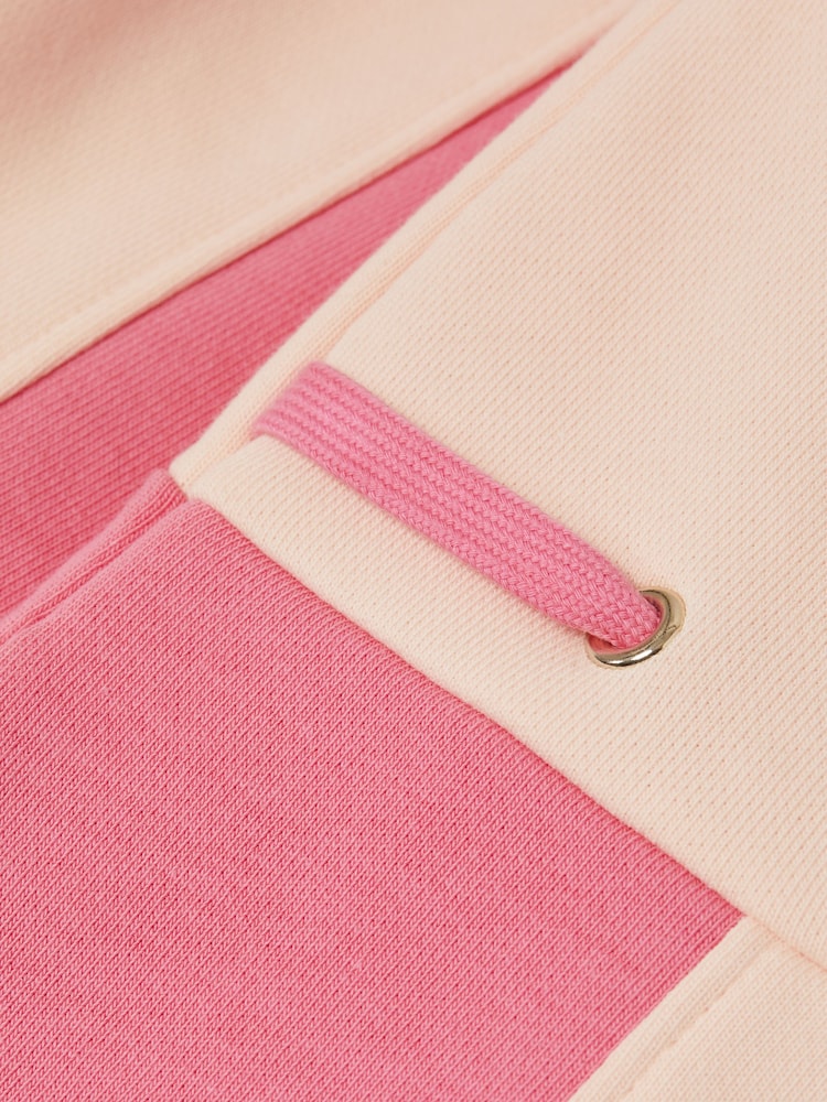 Reiss Pink Storm 4-9 yrs Colourblock Cotton Drawstring Dress - Image 6 of 6