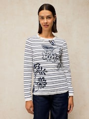 Білий/Темно-синій - White Stuff Clara лонгслів футболки - Image 1 of 6