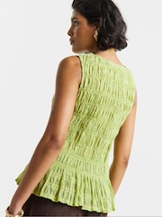 Simply Be Green Shirred Green Top - Image 2 of 4