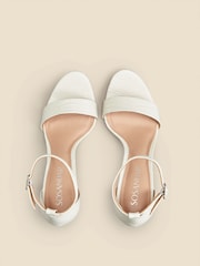 Sosandar White Croc Low Heel Barely There Sandals - Image 3 of 4
