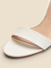 Sosandar White Croc Low Heel Barely There Sandals - Image 4 of 4