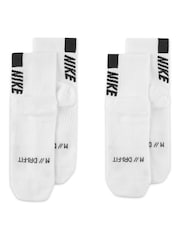 Nike White Multiplier Running Ankle Socks 2 Pack - Image 3 of 4