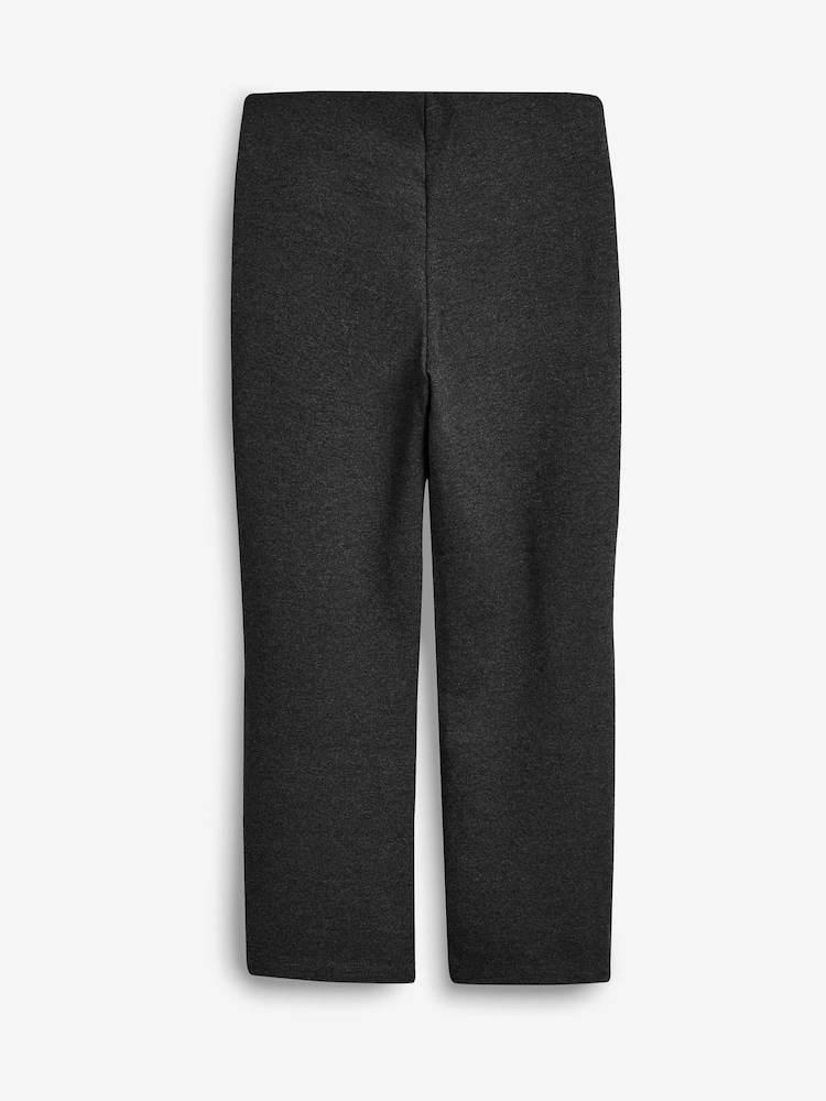 Gris de charbon de bois - Pantalons d'école extensibles à boutonnières en coton riche (3-16ans) - Image 3 of 8