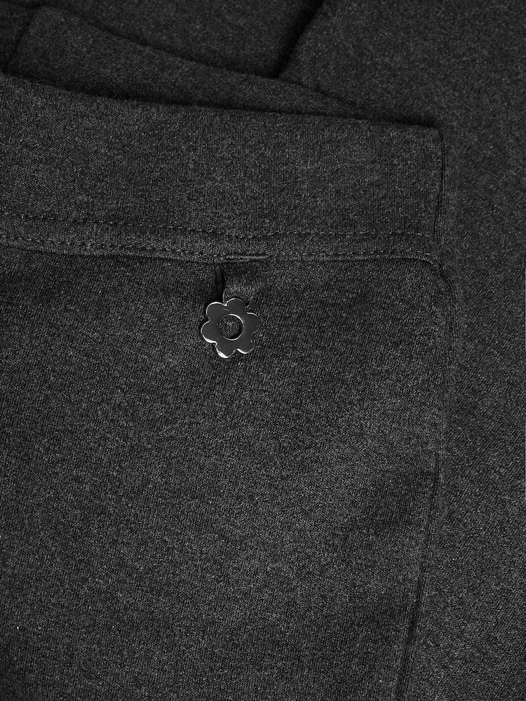 Gris de charbon de bois - Pantalons d'école extensibles à boutonnières en coton riche (3-16ans) - Image 5 of 8