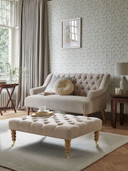 Laura Ashley Baron Chenille Hazelnut Ropsley Footstool - Image 1 of 6