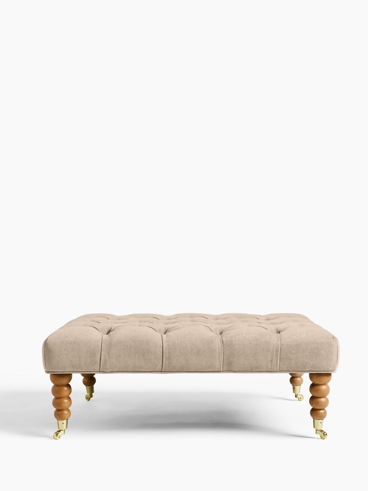 Laura Ashley Baron Chenille Hazelnut Ropsley Footstool - Image 2 of 6