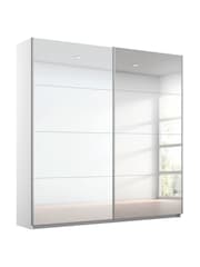 Rauch White Courtney Glass and Mirror Sliding Semi 1.8m Sliding Fitted Wardrobe - Image 2 of 4
