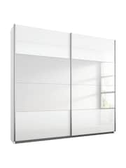 Rauch White Courtney Glass and Mirror Sliding Semi 1.8m Sliding Fitted Wardrobe - Image 4 of 4