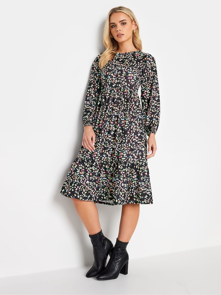 PixieGirl Petite Multi Tiered Long Sleeve Midi Dress - Image 1 of 5
