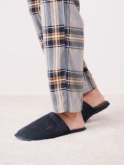 Navy Blue Mule Slippers - Image 1 of 4