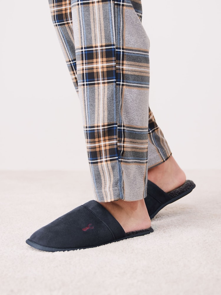 Navy Blue Mule Slippers - Image 1 of 4