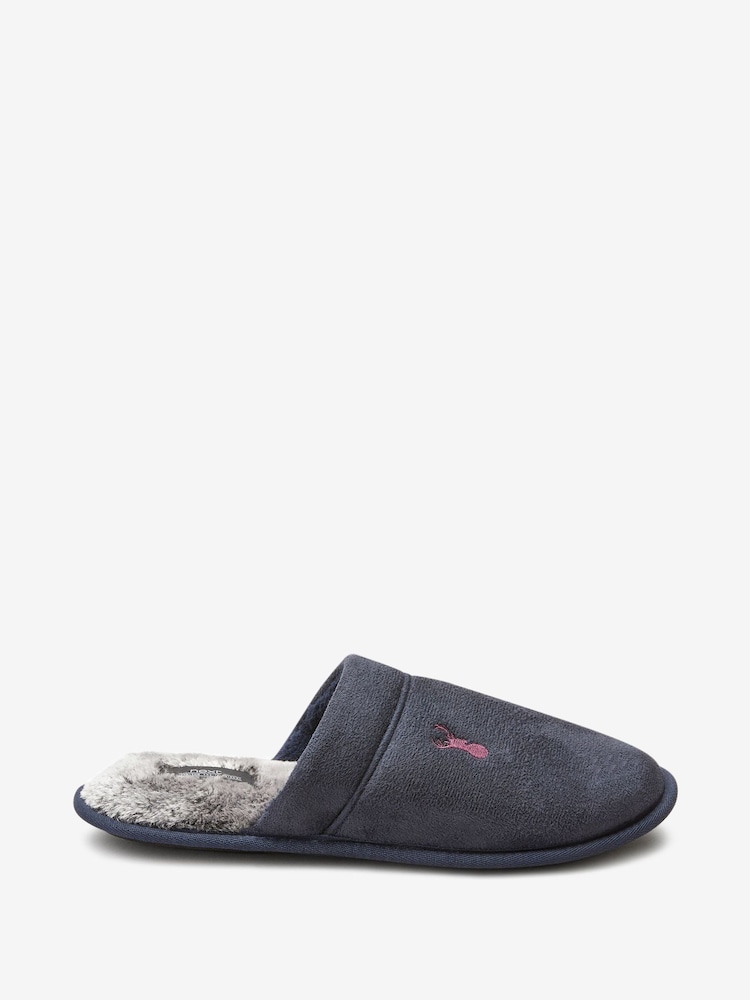 Navy Blue Mule Slippers - Image 3 of 4