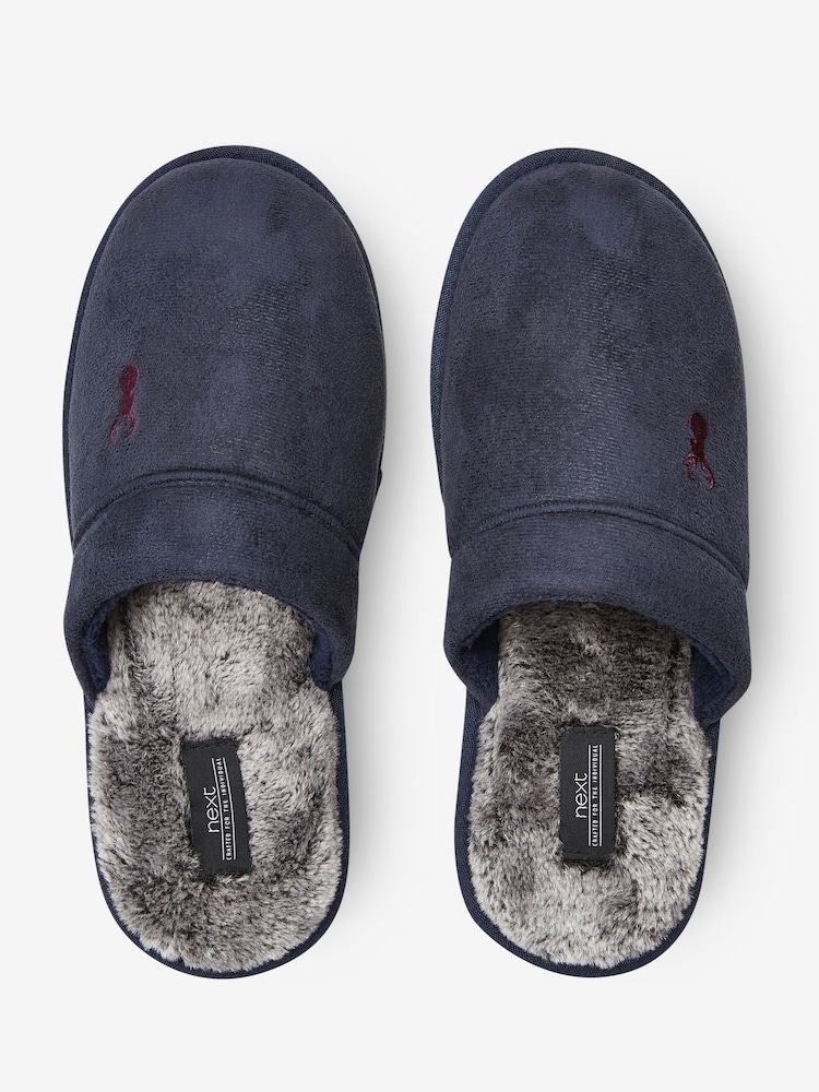 Navy Blue Mule Slippers - Image 4 of 4