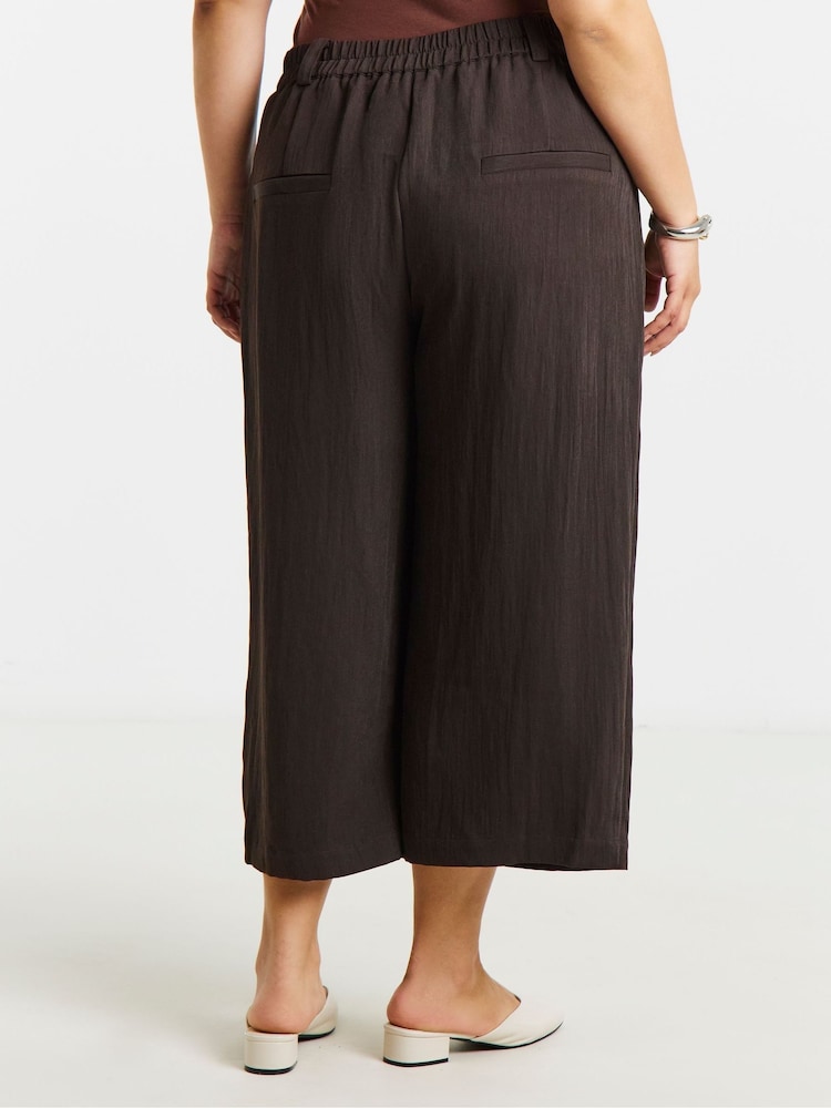 Simply Be Brown Soft Twill Culottes - Image 2 of 4