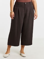 Simply Be Brown Soft Twill Culottes - Image 3 of 4