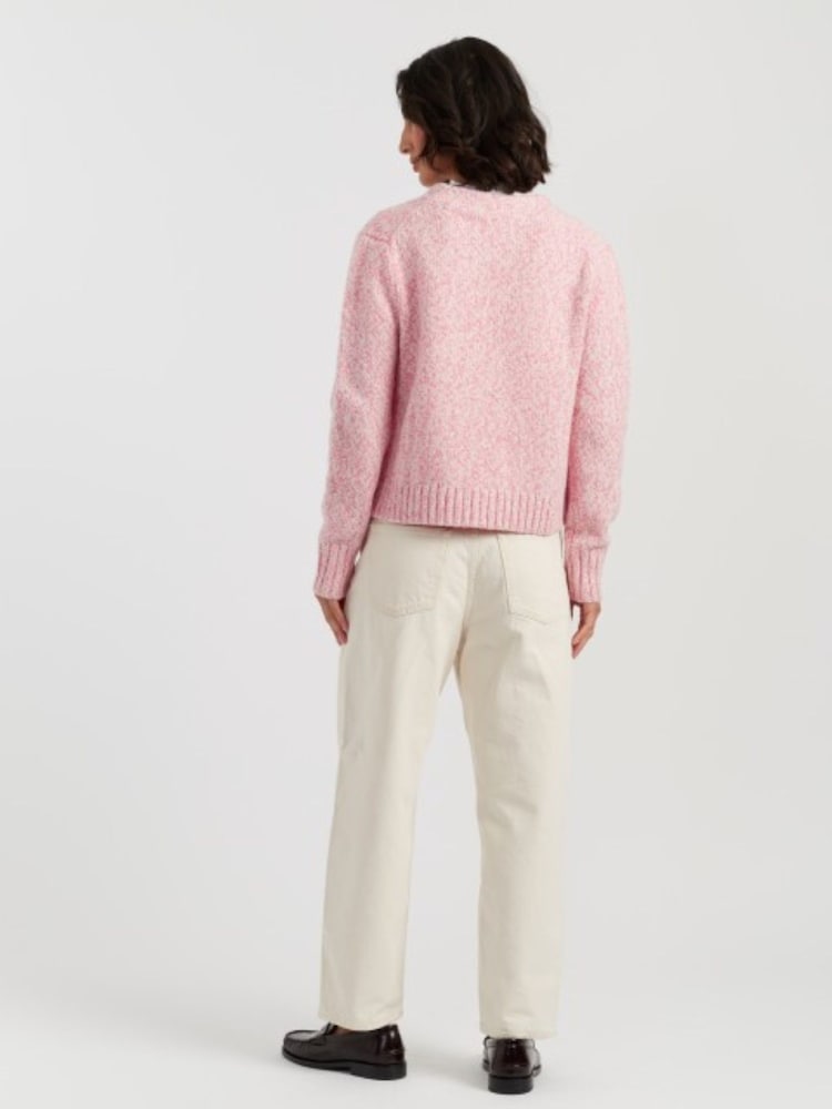 Chinti & Parker Pink Melange Merino Heart Cardigan - Image 3 of 3