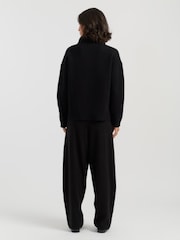Chinti & Parker Black Melange Merino Heart Rollneck Sweater - Image 2 of 4