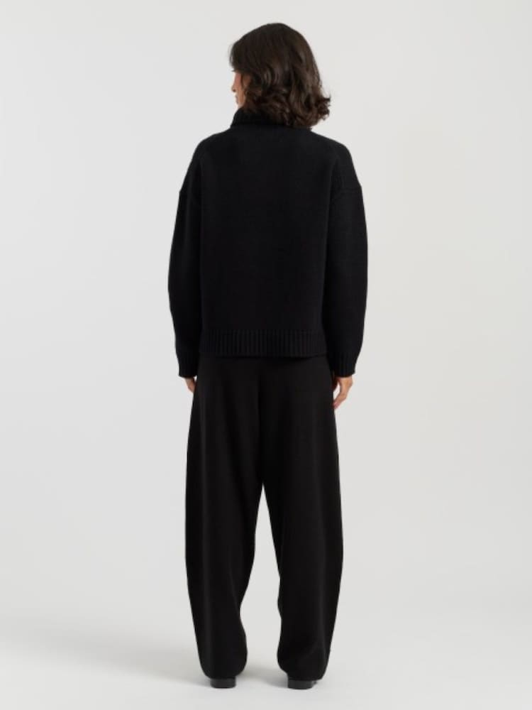 Chinti & Parker Black Melange Merino Heart Rollneck Sweater - Image 2 of 4