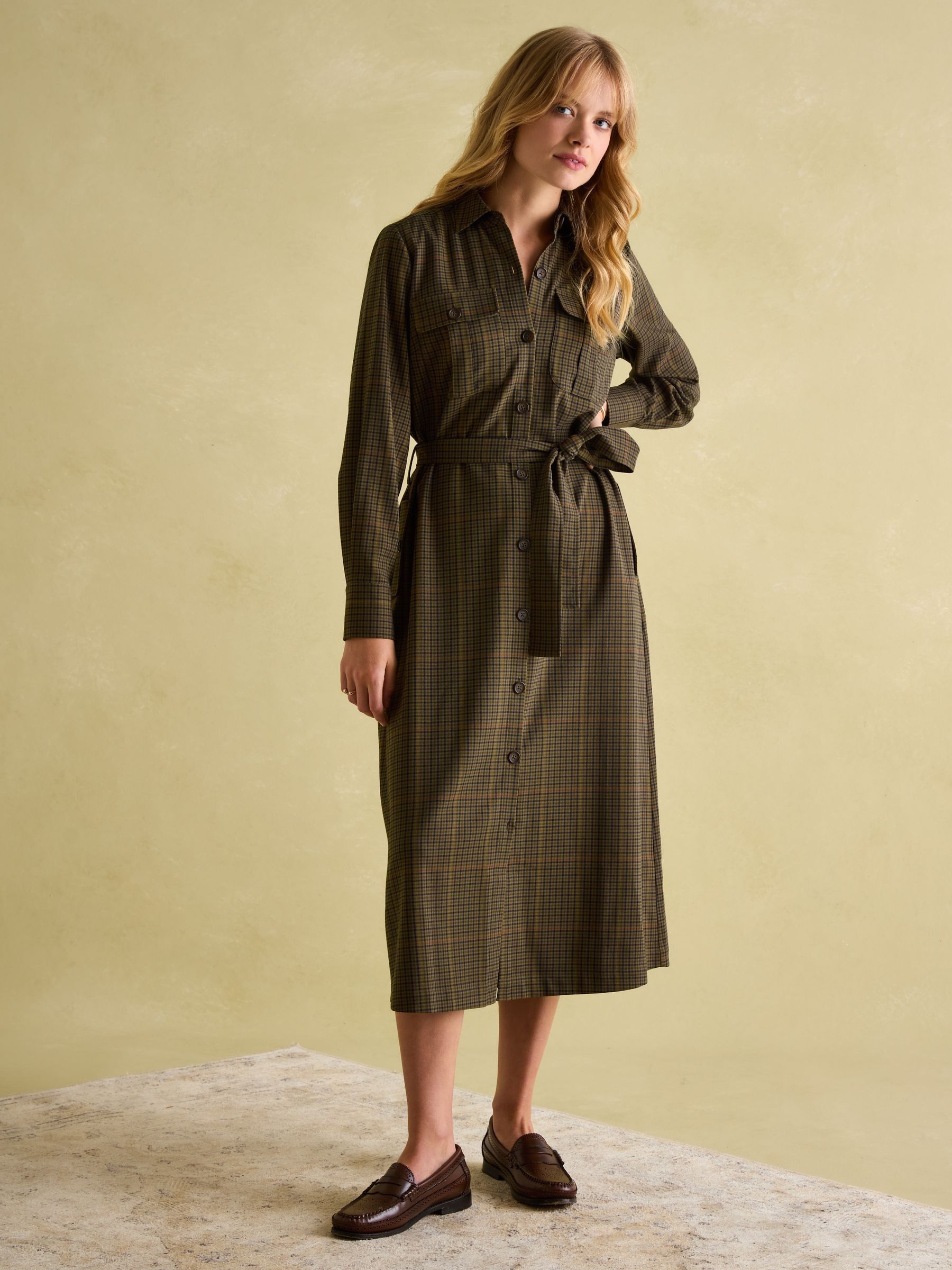 Buy Joules Meredith Check Midi Shirt Dress from Next Canada