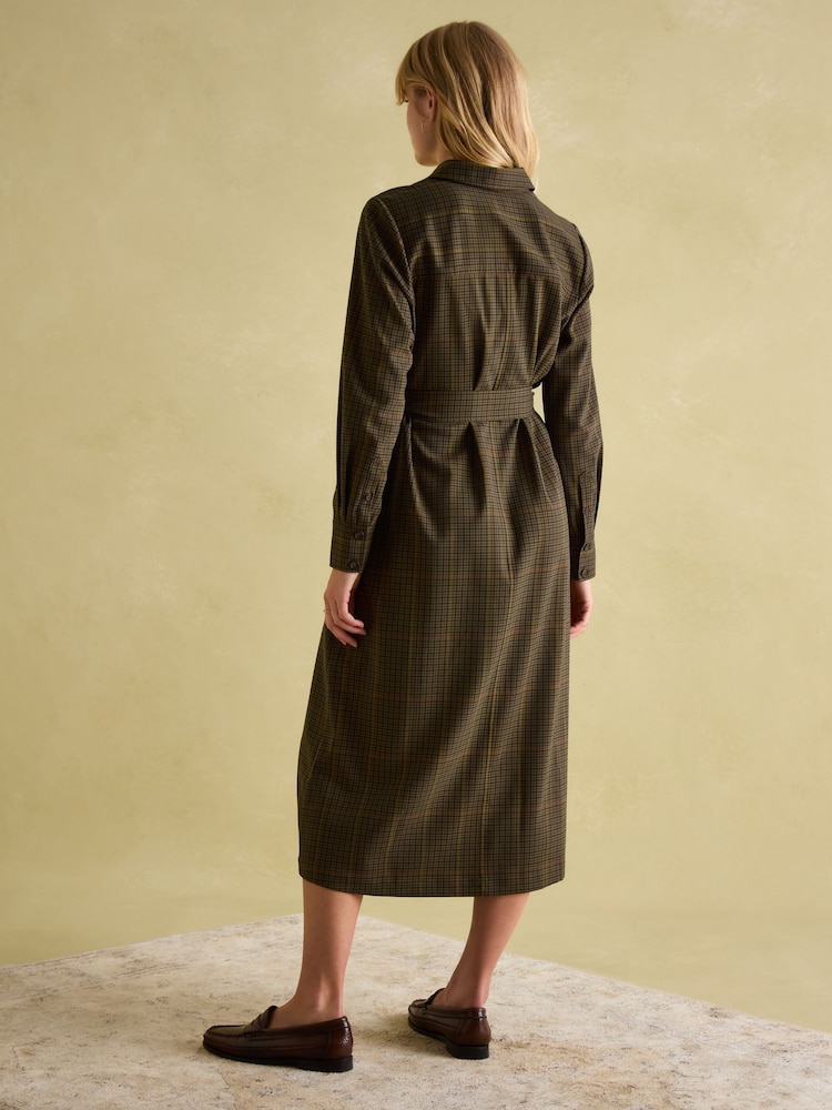 Joules Meredith Check Midi Shirt Dress - Image 2 of 7 Joules Meredith Check Midi Shirt Dress - Image 2 of 7