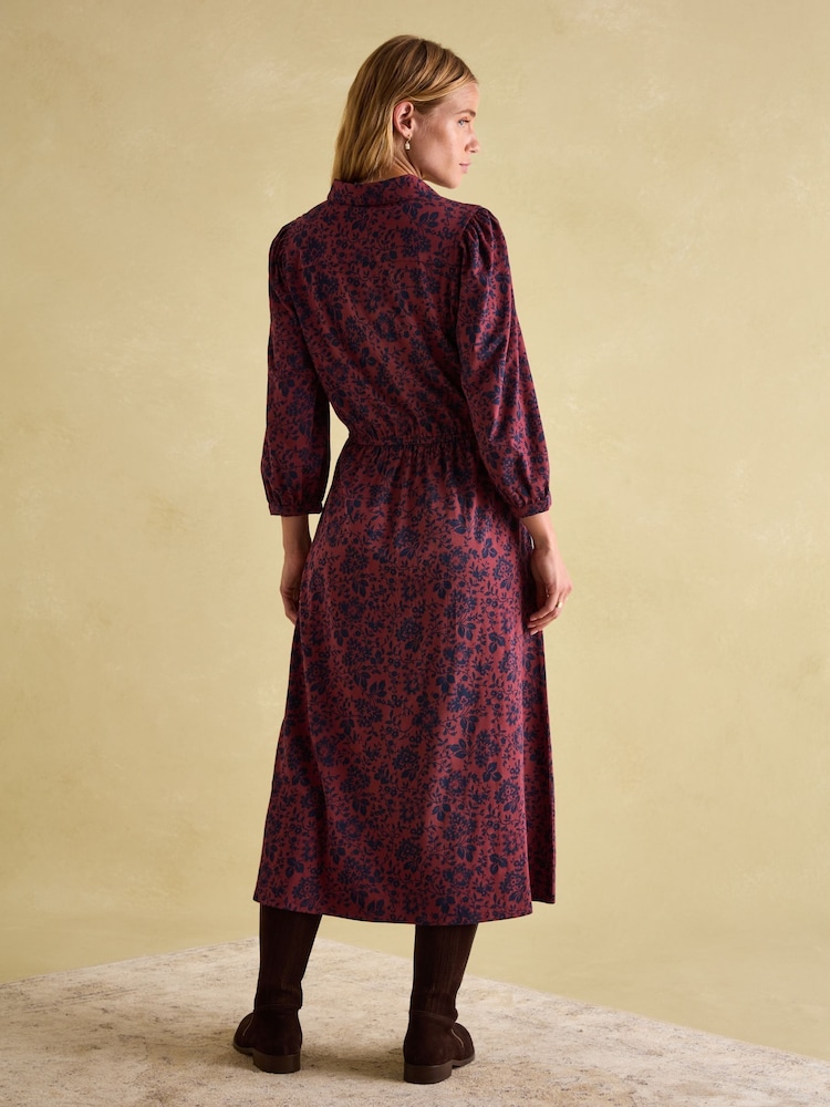 Joules Hazel Red and Navy Jersey Shirt Dress - Image 2 of 6 Joules Hazel Red and Navy Jersey Shirt Dress - Image 2 of 6