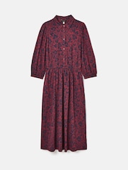 Joules Hazel Red and Navy Jersey Shirt Dress - Image 6 of 6