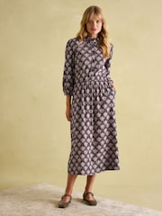 Joules Hazel Navy and Pink Jersey Shirt Dress - Image 1 of 6