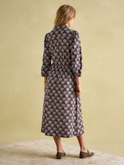 Joules Hazel Navy and Pink Jersey Shirt Dress - Image 2 of 6
