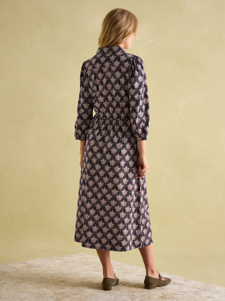 Joules Hazel Navy and Pink Jersey Shirt Dress - Image 2 of 6