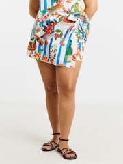 Simply Be Blue Plate Hoilday Print Wrap Skort - Image 3 of 4