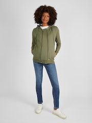 JoJo Maman Bébé Khaki Green Animal Print 3-in-1 Hoodie with Baby Carrier Panel - Image 3 of 5