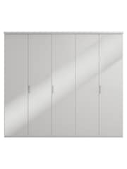 Wiemann Peyton Grey Glass Semi Fitted 5 Door Wardrobe - Image 2 of 4