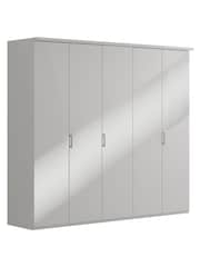 Wiemann Peyton Grey Glass Semi Fitted 5 Door Wardrobe - Image 3 of 4