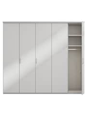 Wiemann Peyton Grey Glass Semi Fitted 5 Door Wardrobe - Image 4 of 4