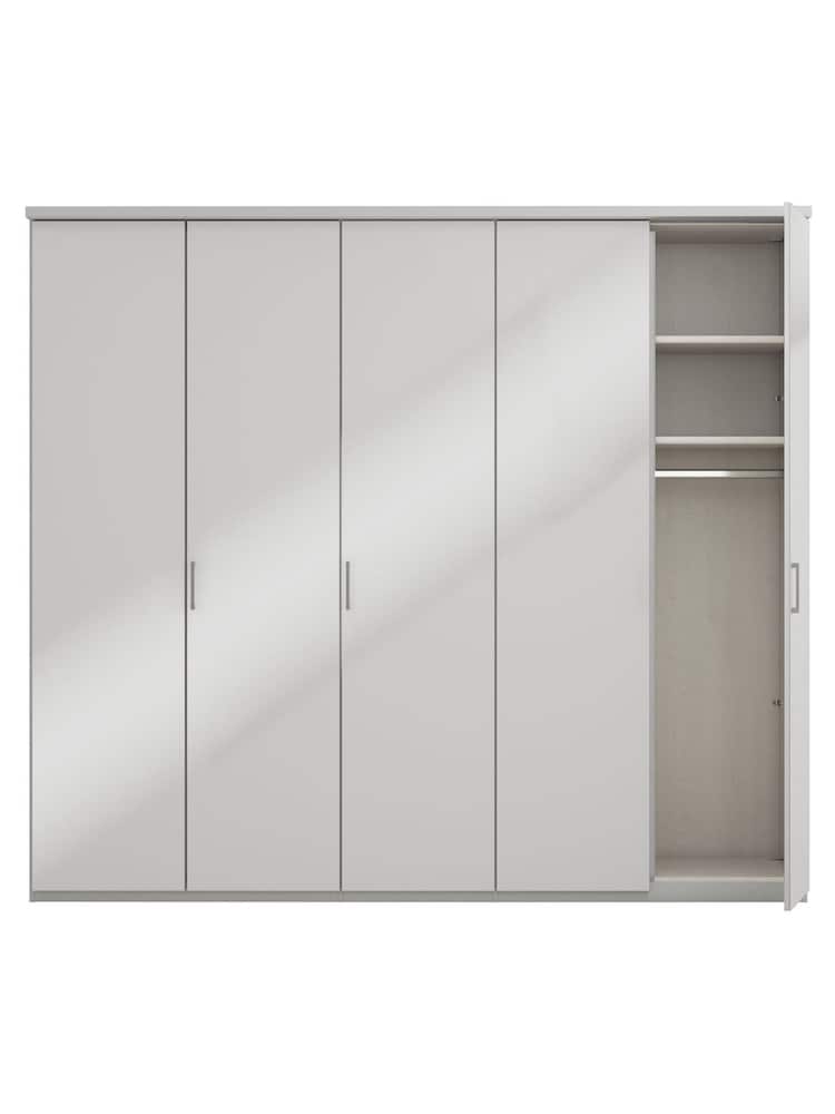 Wiemann Peyton Grey Glass Semi Fitted 5 Door Wardrobe - Image 4 of 4