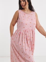 Simply Be Midi-Schürzenkleid, gestreift - Bild 3 von 4