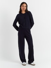Chinti & Parker Blue Wool-Cashmere Wide-Leg Track Joggers - Image 1 of 5