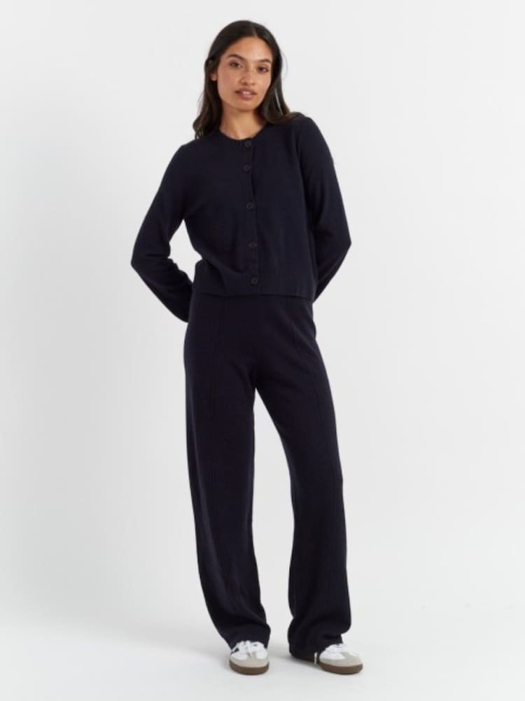 Chinti & Parker Blue Wool-Cashmere Wide-Leg Track Joggers - Image 1 of 5
