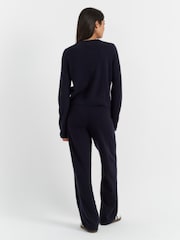 Chinti & Parker Blue Wool-Cashmere Wide-Leg Track Joggers - Image 2 of 5