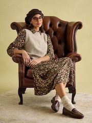 Joules Hazel Khaki Green Jersey Shirt Dress - Image 3 of 8