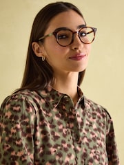 Joules Hazel Khaki Green Jersey Shirt Dress - Image 5 of 8