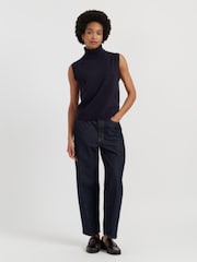 Chinti & Parker Blue Wool-Cashmere High-Neck Tank - Image 1 of 4