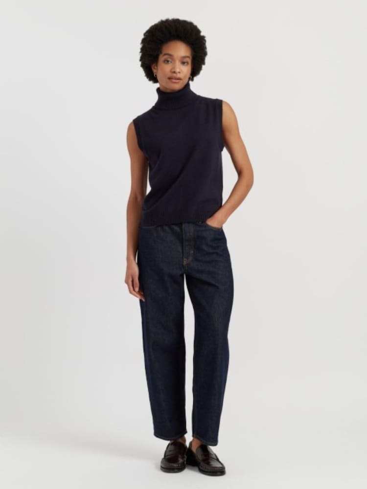 Chinti & Parker Blue Wool-Cashmere High-Neck Tank - Image 1 of 4 Chinti & Parker Blue Wool-Cashmere High-Neck Tank - Image 1 of 4