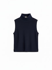 Chinti & Parker Blue Wool-Cashmere High-Neck Tank - Image 4 of 4
