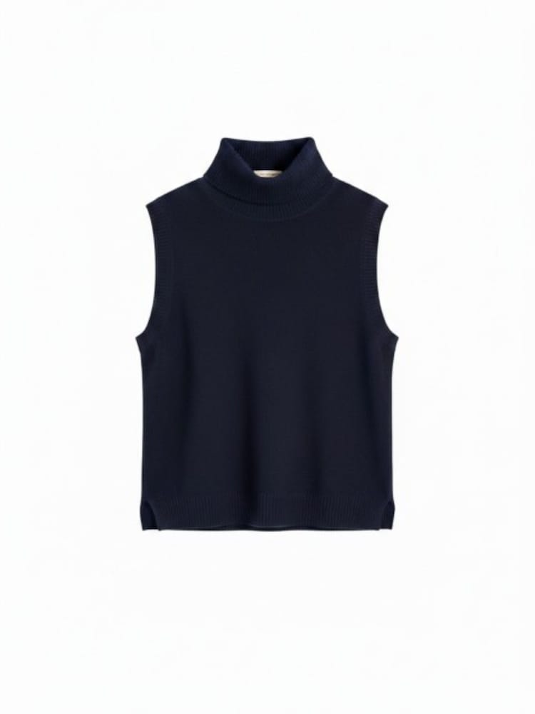 Chinti & Parker Blue Wool-Cashmere High-Neck Tank - Image 4 of 4 Chinti & Parker Blue Wool-Cashmere High-Neck Tank - Image 4 of 4