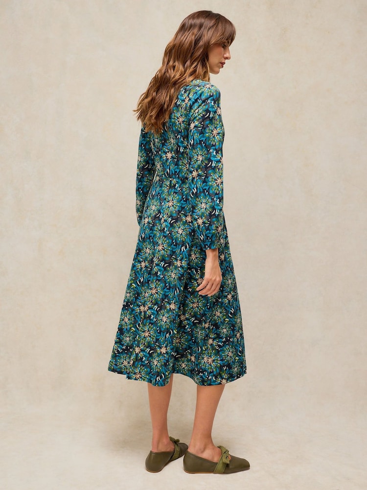White Stuff Green Floral Megan Midi Dress - Image 2 of 6
