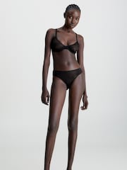 Calvin Klein Black Sheer Marquisette Lace Bikini Knickers - Image 4 of 5